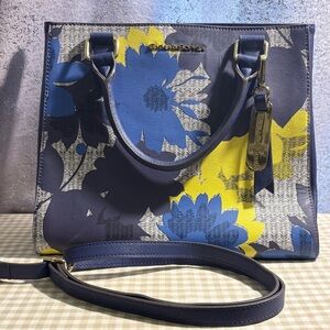 Emma & Sophia Blue and Yellow Floral Handbag
